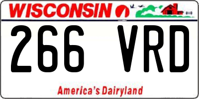 WI license plate 266VRD