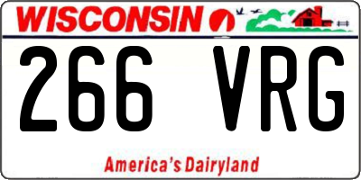 WI license plate 266VRG