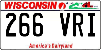WI license plate 266VRI
