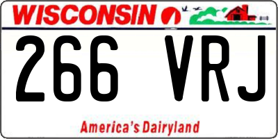 WI license plate 266VRJ