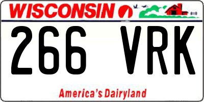 WI license plate 266VRK