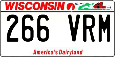 WI license plate 266VRM
