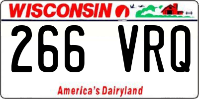 WI license plate 266VRQ
