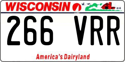 WI license plate 266VRR