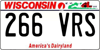 WI license plate 266VRS