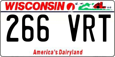 WI license plate 266VRT