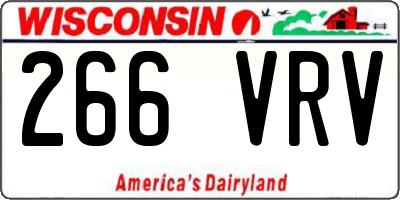 WI license plate 266VRV