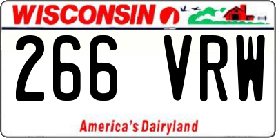 WI license plate 266VRW