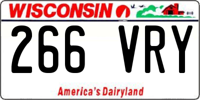 WI license plate 266VRY