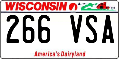 WI license plate 266VSA