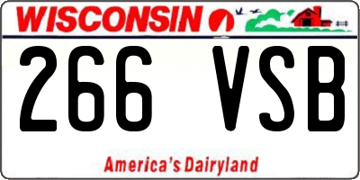 WI license plate 266VSB