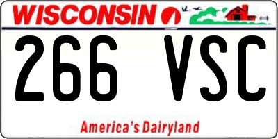 WI license plate 266VSC