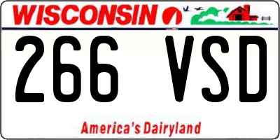 WI license plate 266VSD