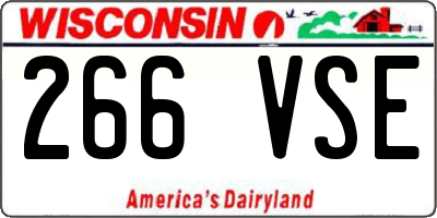 WI license plate 266VSE