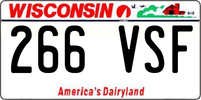 WI license plate 266VSF