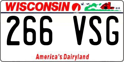 WI license plate 266VSG
