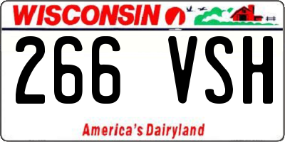WI license plate 266VSH