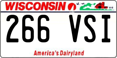 WI license plate 266VSI