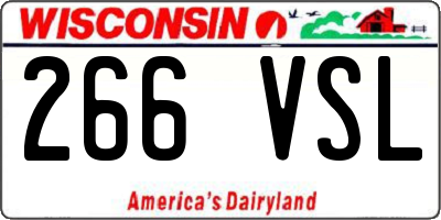 WI license plate 266VSL