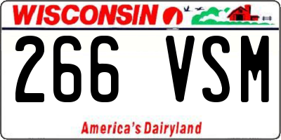 WI license plate 266VSM