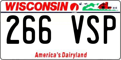 WI license plate 266VSP