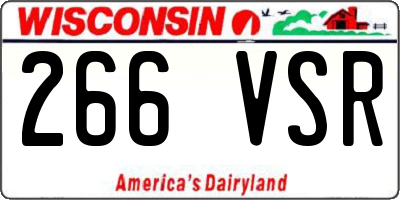 WI license plate 266VSR