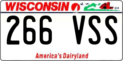 WI license plate 266VSS