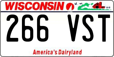 WI license plate 266VST