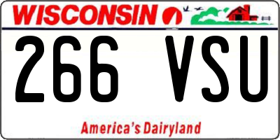 WI license plate 266VSU
