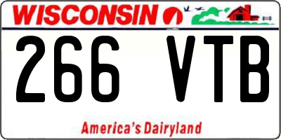 WI license plate 266VTB