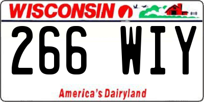 WI license plate 266WIY