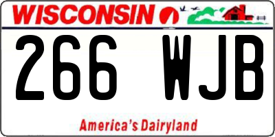 WI license plate 266WJB