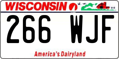 WI license plate 266WJF