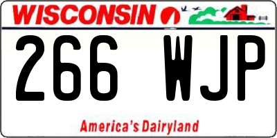 WI license plate 266WJP