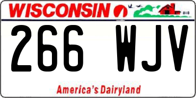 WI license plate 266WJV