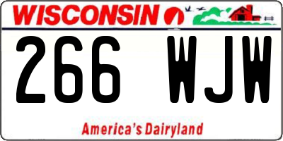 WI license plate 266WJW