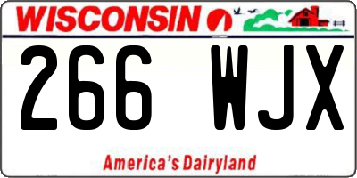 WI license plate 266WJX