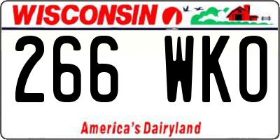 WI license plate 266WKO