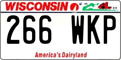 WI license plate 266WKP