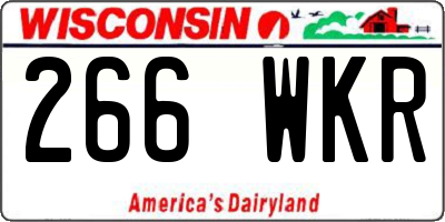 WI license plate 266WKR