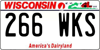 WI license plate 266WKS