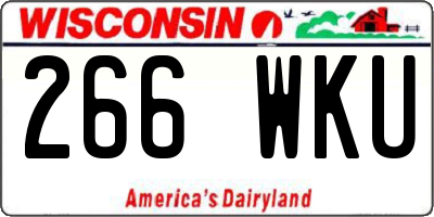 WI license plate 266WKU