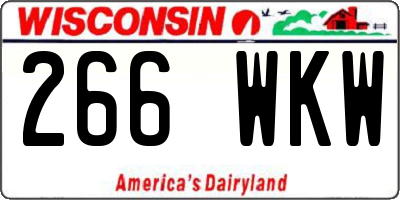 WI license plate 266WKW