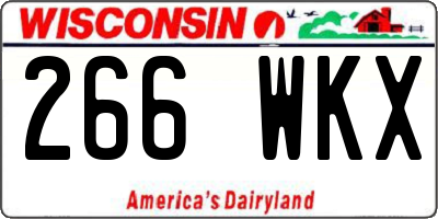 WI license plate 266WKX