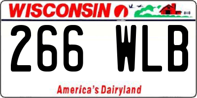WI license plate 266WLB