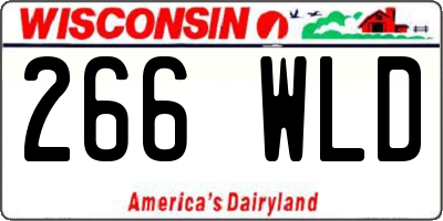 WI license plate 266WLD