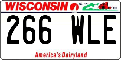 WI license plate 266WLE