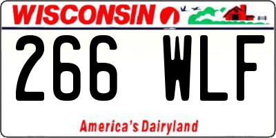 WI license plate 266WLF