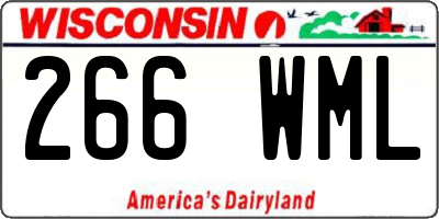 WI license plate 266WML