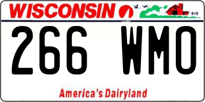 WI license plate 266WMO